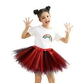 thumbnail image 4 of Zshosam Tulle Skirt Tutu Skirt Girls Elastic Ballet Dance Skirts Tulle Tutu (Red,2-8 Years), 4 of 7