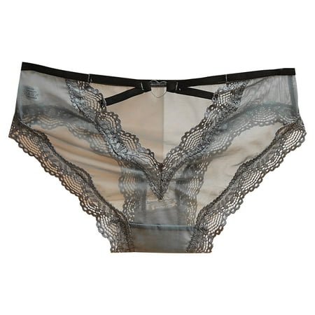 Xiaoxatg Panties for Women Fashion Sexy Striped Ice Silk Hollow Briefs Threaded Women s Panties Dress