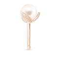 thumbnail image 3 of ANGARA Trillium Freshwater Cultured Pearl Solitaire Ring in 14K Rose Gold for Women | June Birthstone, Birthday, Anniversary, Jewelry Gift for Women | Pearl Ring, 3 of 8