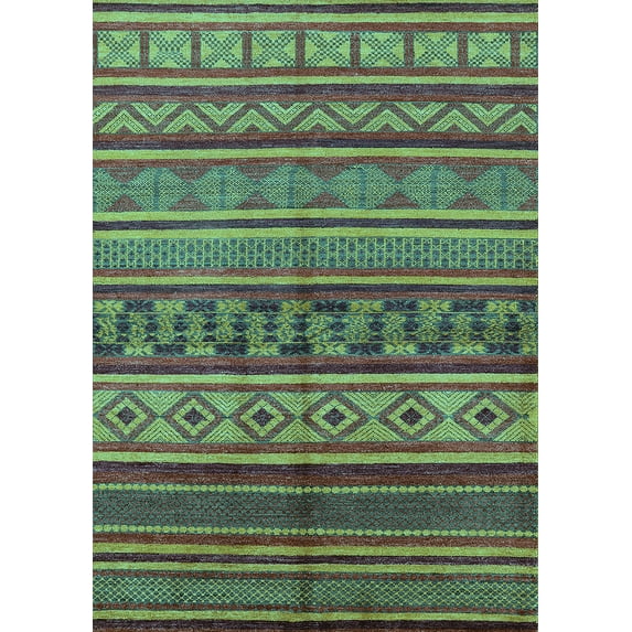 Ahgly Company Indoor Rectangle Oriental Turquoise Blue Industrial Area Rugs, 5' x 8'