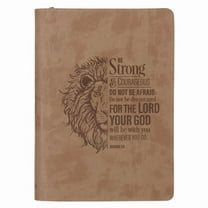 Journal Classic Zip Brown Strong and Courageous Josh. 1:9, (Hardcover)
