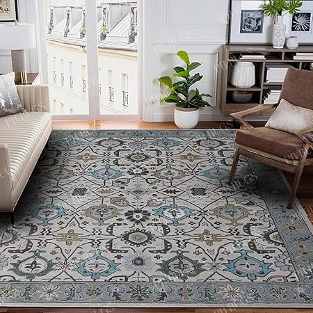 Caitherine 3'x5′ Area Rug Handcrafted Motif Floral Design Oriental Traditional Design Non-Shedding Fine Wool Pile & Easy-Care Areas in Living Room Bedroom
