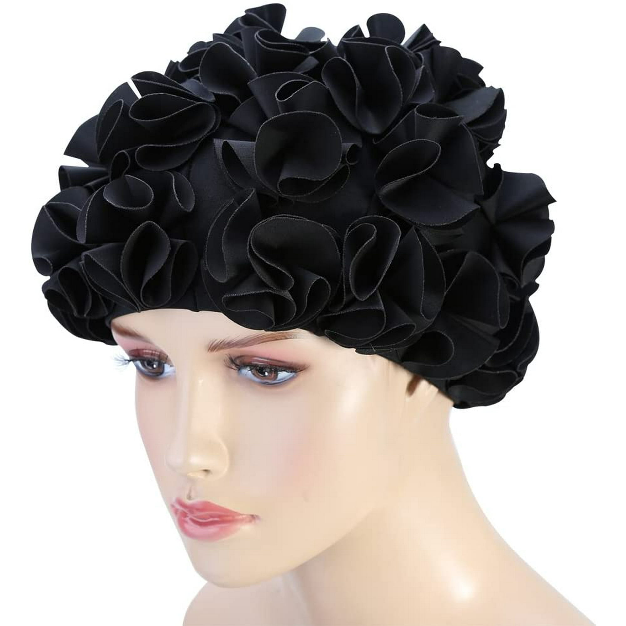 Women Swimming Cap Floral Petal Retro Style Bathing Hat Long Hair Flower Cap (Color : Black) | Walmart Canada Women Swimming Cap Floral Petal Retro Style Bathing Hat Long Hair Flower Cap (Color : Black) | Walmart Canada