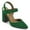 Green, variant on Women Pointed Toe Strappy Buckled Pumps Ankle Strap High Chunky Heels Dressy Dance Party Sandals Size 5 Blue
