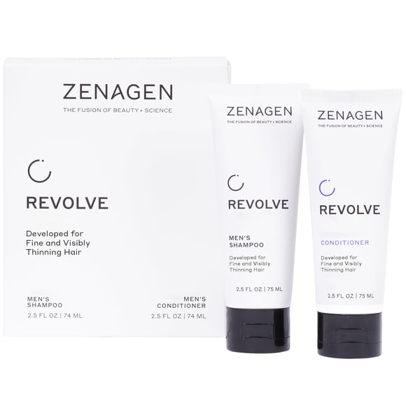 Zenagen Revolve Men's Travel Duo | Targets Hair Thinning And Shedding, Promotes Thicker Fuller Hair, Perfect For Travel, Nourishing Plant-Based Formu