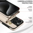 thumbnail image 6 of for iPhone 16 Pro Max Magnetic Back Flip Wallet Case with Card Slots, PU Leather + TPU Full Body Protection, with Shoulder Strap & Wrist Strap, Classic Kickstand Protective Rugged Cover, Beige, 6 of 6