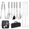 thumbnail image 1 of Juego de herramientas para BBQ MUYFIO de 11 piezas de acero inoxidable con bolsa, 1 of 9