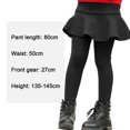 thumbnail image 2 of Legging de invierno para niñas con faldas, falda pantalón gruesa y cálida con forro polar para niños pequeños, medias de algodón para niños, negro, 2 of 7