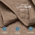 thumbnail image 3 of Bare Home Quilt Set - 3 Piece - Diamond Stitched Bedspread Coverlet - Full/Queen, Taupe, 3 of 9