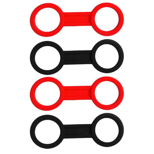 4x Buceo Buceo Esnórquel Caucho de silicona Máscara de esnórquel Clip Keeper Holder Negro y rojo Sunnimix Máscara Snorkel Keeper