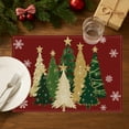 thumbnail image 6 of Gumesh Christmas Tree Pattern Placemats - Insulated Table Mats Set of 4 | Festive Holiday Dining Decor, 6 of 6