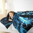thumbnail image 5 of Manfei Extreme Sports Motorcycle Queen Comforter Set,Abstract Lightning Bedding Sets,Blue Black Bedding Comforter Set For Boys Kids,Breathable Bedroom Decorative Reversible,3 Pieces, 5 of 9