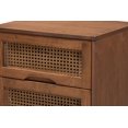 thumbnail image 6 of Baxton Studio Nura Mid-Century Modern Walnut Brown Finished Wood and Rattan Queen Size 3-Piece Bedroom Set, 6 of 13