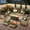 Black, variant on Ovios 10-Piece Outdoor Patio Furniture Set All-Weather Wicker Conversation Set with 54" Propane Fire Pit Table & Ottomans, Dark Gray