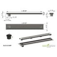 thumbnail image 3 of Side Outlet 36 Inch Linear Shower Drain with ABS Drain Base Flange and Hair Trap, Complete Shower Drain Installation Kit, SereneDrains, 3 of 8