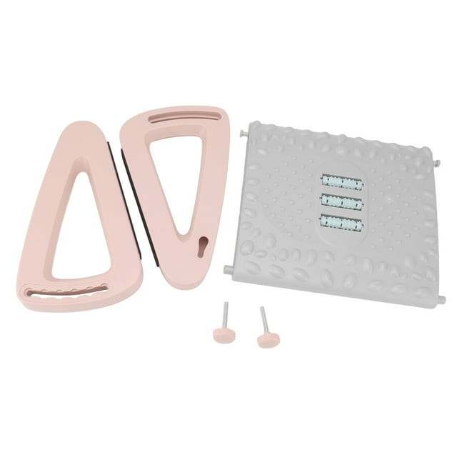 Reposapiés ergonómico ajustable en altura para debajo del escritorio, con textura de masaje y rodillo para oficina, color rosa
