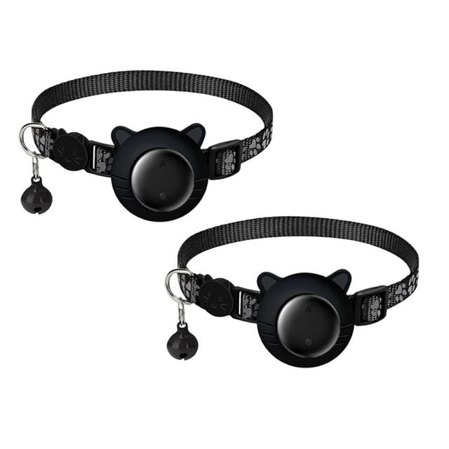 Leojiow 2 Pcs Localisateur de Perte pour Chats avec Collier de Cou Ajustable Véritable Dispositif de Suivi pour Activité Intérieure Extérieure 30x0,95 cm