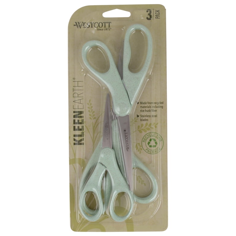 Westcott KleenEarth 3-Pack Eco Scissors, 5"-8", Blue photo 4