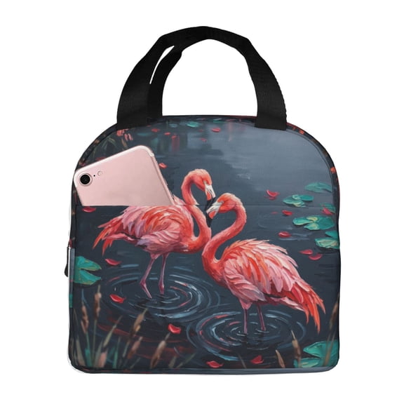 Flamingos Insulated Lunch Box Reusable Lunch Bag Women Men Cooler Tote Bag For Work Picnic School Office