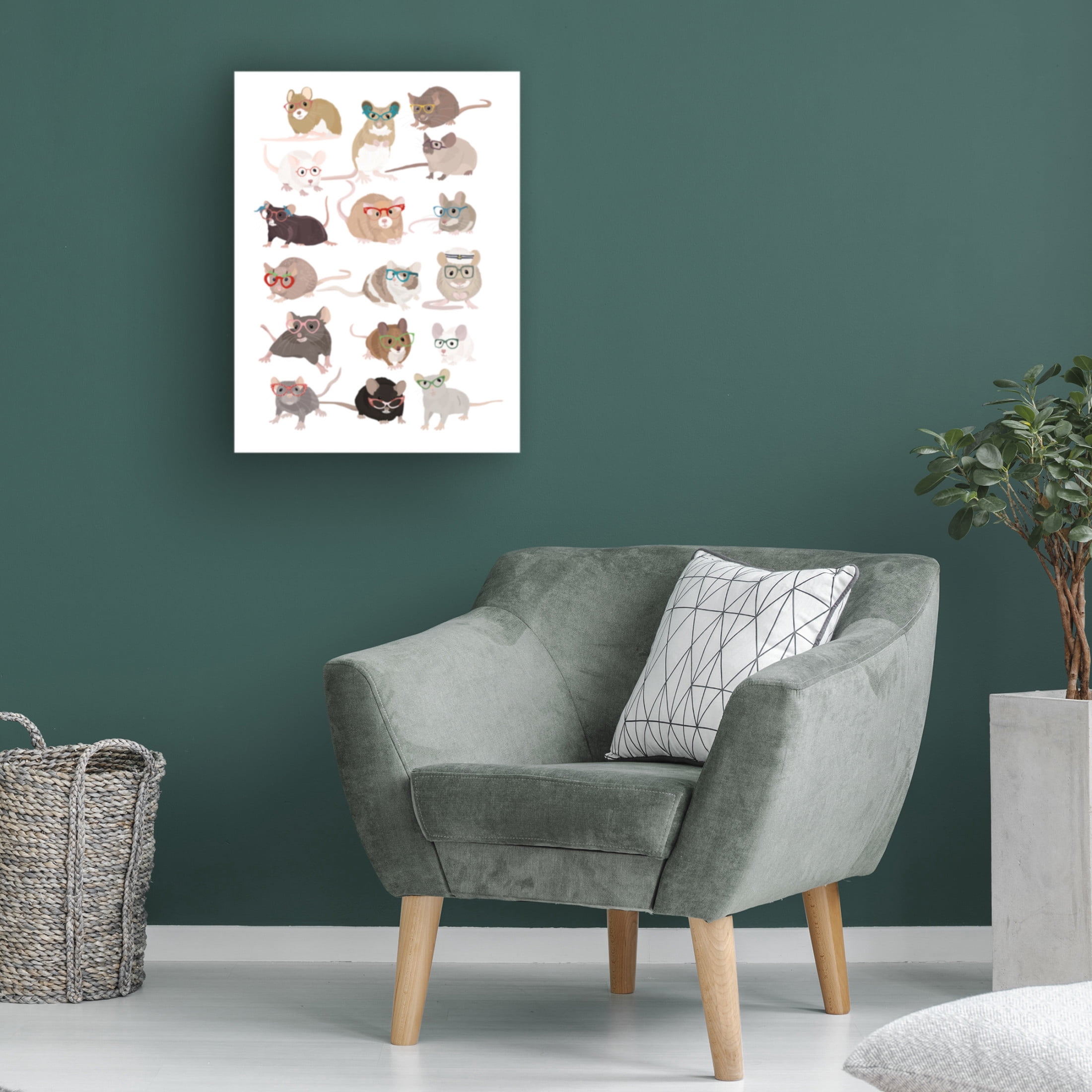 Trademark Fine Art Hanna Melin Mice In Glasses Canvas Wall Art