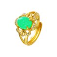thumbnail image 1 of Anillo de apertura para mujer, anillos de cristal de Metal de latón, decoraciones de mano ajustables, joyería para novia y mujer para fiesta de Ropa, zapatos y accesorios Miscelánea Verde Minnieouse AP014474-01, 1 of 6