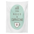 thumbnail image 3 of Ambesonne Funny Words Tablecloth Rectangular Table Cover, Coffee Words Heart, 60"x84", Dark Brown Pale Pink, 3 of 4