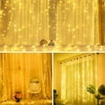 thumbnail image 2 of Guirnalda de luces para cortina de ventana, 300 LED, 8 modos, USB, con estrellas, para Navidad y Año Nuevo, iluminación decorativa para habitación, jardín, boda y fiesta (3 x 3 m), blanco cálido., 2 of 8