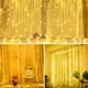 thumbnail image 2 of Guirnalda de luces para cortina de ventana, 300 LED, 8 modos, USB, con estrellas, para Navidad y Año Nuevo, iluminación decorativa para habitación, jardín, boda y fiesta (3 x 3 m), blanco cálido., 2 of 8