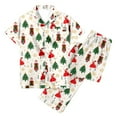 thumbnail image 6 of Weebloom Womens Christmas Pajamas Xmas Print Short Sleeve Button Down Top With Soft Pants Holiday Cozy Pjs Pajama Green S, 6 of 6