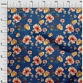 thumbnail image 2 of oneOone Georgette Viscose Royal Blue Fabric Flower & Leaves Watercolor Quilting Print Sewing Fabric By The Yard 42 Inche Wide, 2 of 4