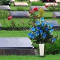 thumbnail image 6 of Artificial Cemetery Flowers, Assorted Color Memorial Rose Bouquets with Spike Vases, Flores Para Decoracion, UV Resistant Grave Decorations for Headstones, Outdoor Gravesite Floral Arrangements, 6 of 7