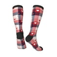 thumbnail image 4 of Fotbe Heart Plaid print Women's Men's Novelty Crew Socks Cotton Socks Knee High Socks for Walking,Running,Nurses,Pregnancy, 4 of 9