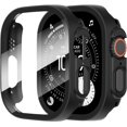 thumbnail image 1 of Yanonmyfd  2 Piezas Funda para Apple Watch Series 6/5/4/SE 3/SE 2/SE 40mm Protector Pantalla Vidrio Templado Incorporado,HD Protección Completa PC Dura Estuche Protective Case,Negro,40mm, 1 of 45