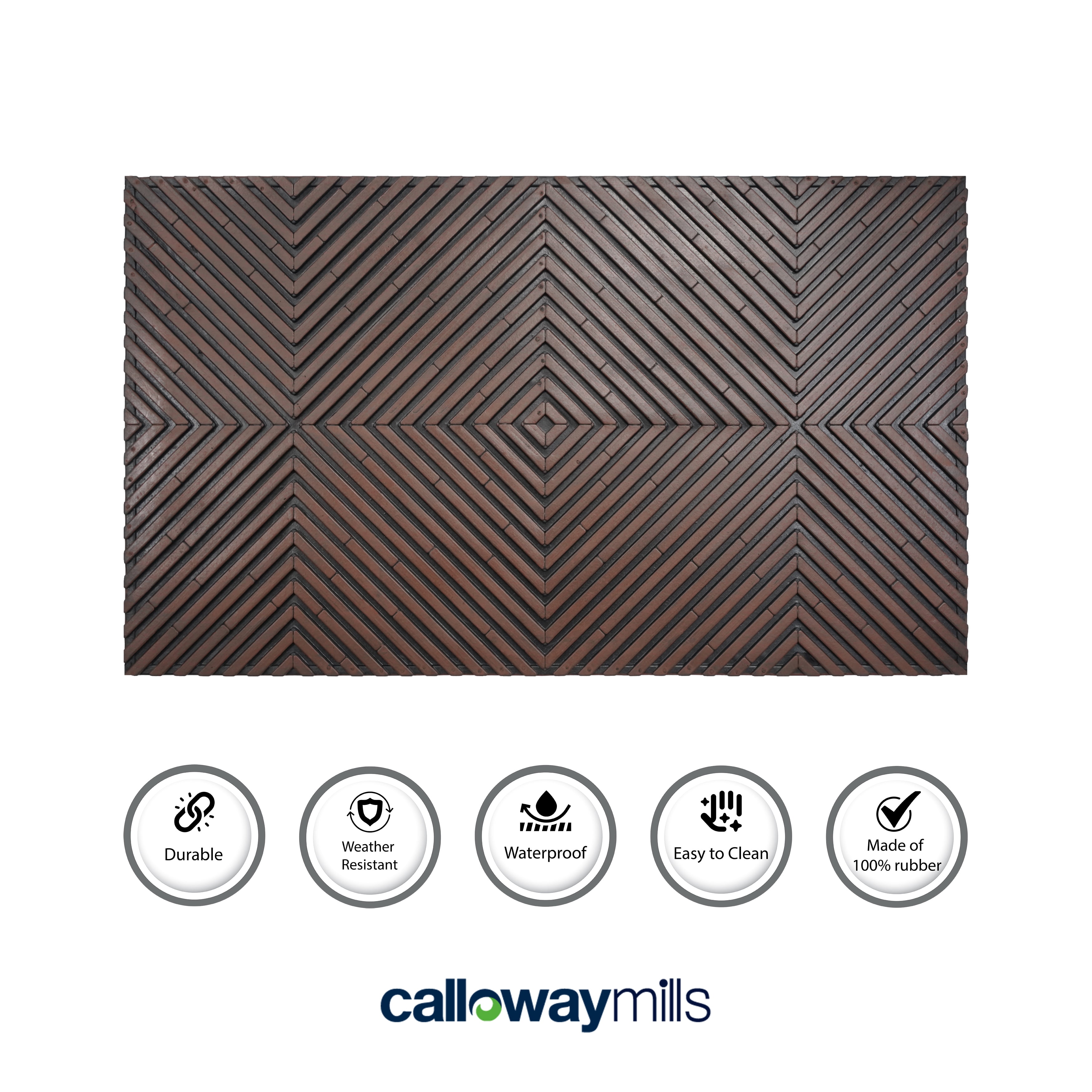 Calloway Mills Chevron Wood Wall Doormat 18 ''x 30''