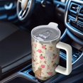 thumbnail image 6 of OBREWU Pitbull Dog and Flower Floral Tumbler with Handle and Lid,Pitbull Dog and Flower Floral 40oz Double Wall Vacuum Insulated Tumbler,Cups Gift for Women and Men, 6 of 7