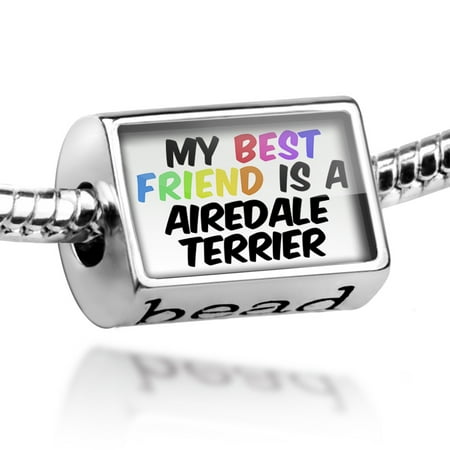 Airedale Dog Charm - Bead My best Friend a Airedale Terrier Dog from England Charm Fits All European Bracelets