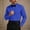 #0164-Blue, variant on Men's Formal Tuxedo Shirt Pleated Front Long Sleeve Solid Color Dress Shirt For Wedding Party White M Gift