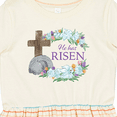 thumbnail image 4 of Inktastic Easter He Has Risen with Cross and Flowers Girls Toddler Dress, 4 of 5