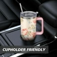 thumbnail image 7 of 40oz Pioneer Tumbler with Handle Lid and Straw,Colorful Floral Tumblers Gifts for Women Girls Men Adults（Pink）, 7 of 7