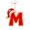 M, variant on MInHoues 2D Acrylic Christmas Letter Ornament with Santa Hat, 3.14" Single Flat Alphabet Hanging Decoration, Red Festive Holiday Party Charm for Tree Home Car Wall Decor, F
