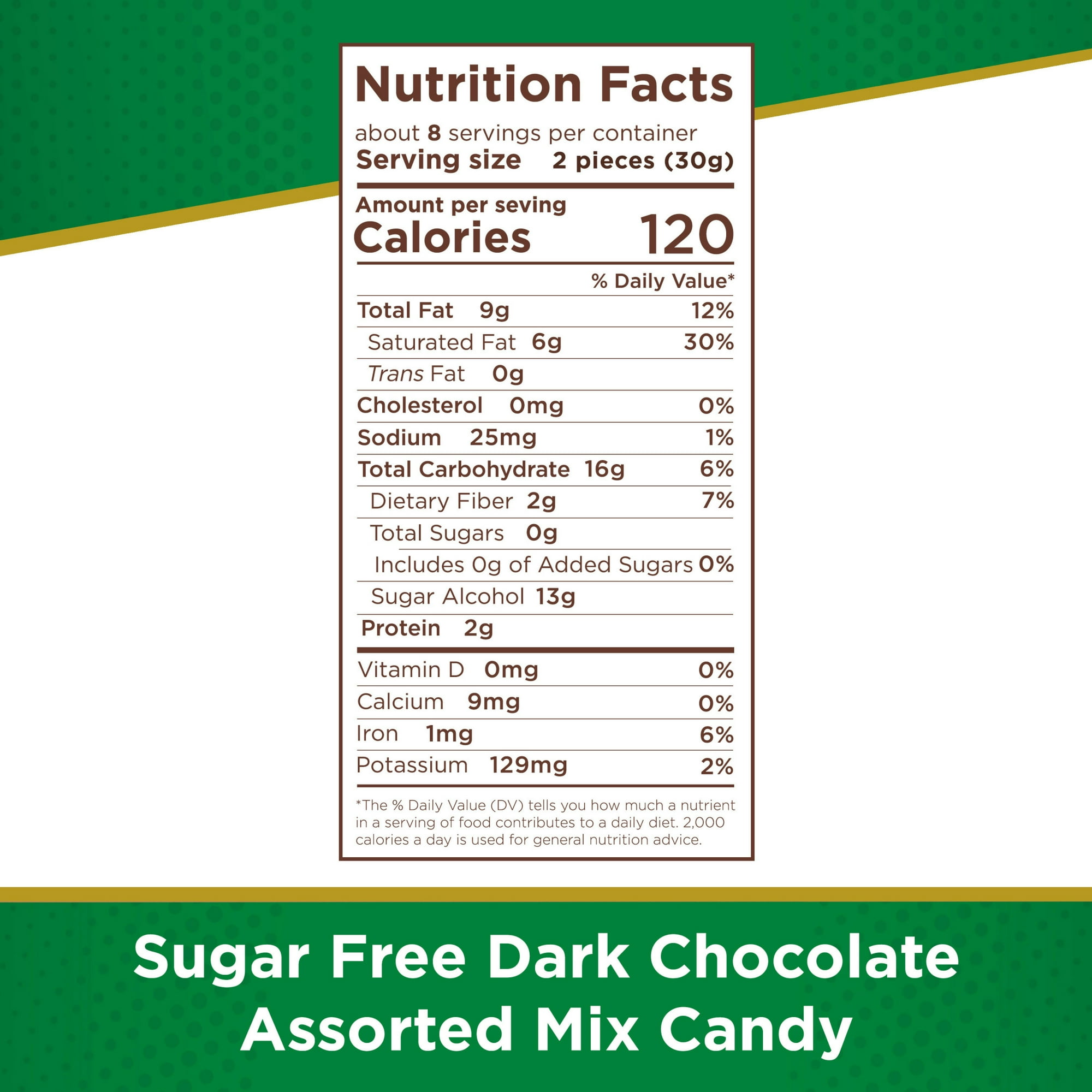 RUSSELL STOVER Sugar Free Dark Chocolate Assorted Mix, 9 oz. Bag (≈ 16 Pieces)