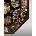 thumbnail image 3 of Elegant Black Marble Pietra Dura Table - Intricate Mosaic Art, Eye-Catching Centerpiece for Home Decor, Hallway, or Outdoor Bar-52 Inch, 3 of 5