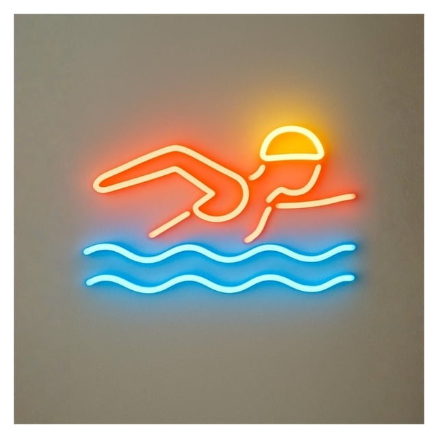 Letrero De Neón Para Natación, Luz LED Regulable Para Piscina, Ideal Para Escuelas De Natación, Clubes, Gimnasios Y Complejos Deportivos 45cm