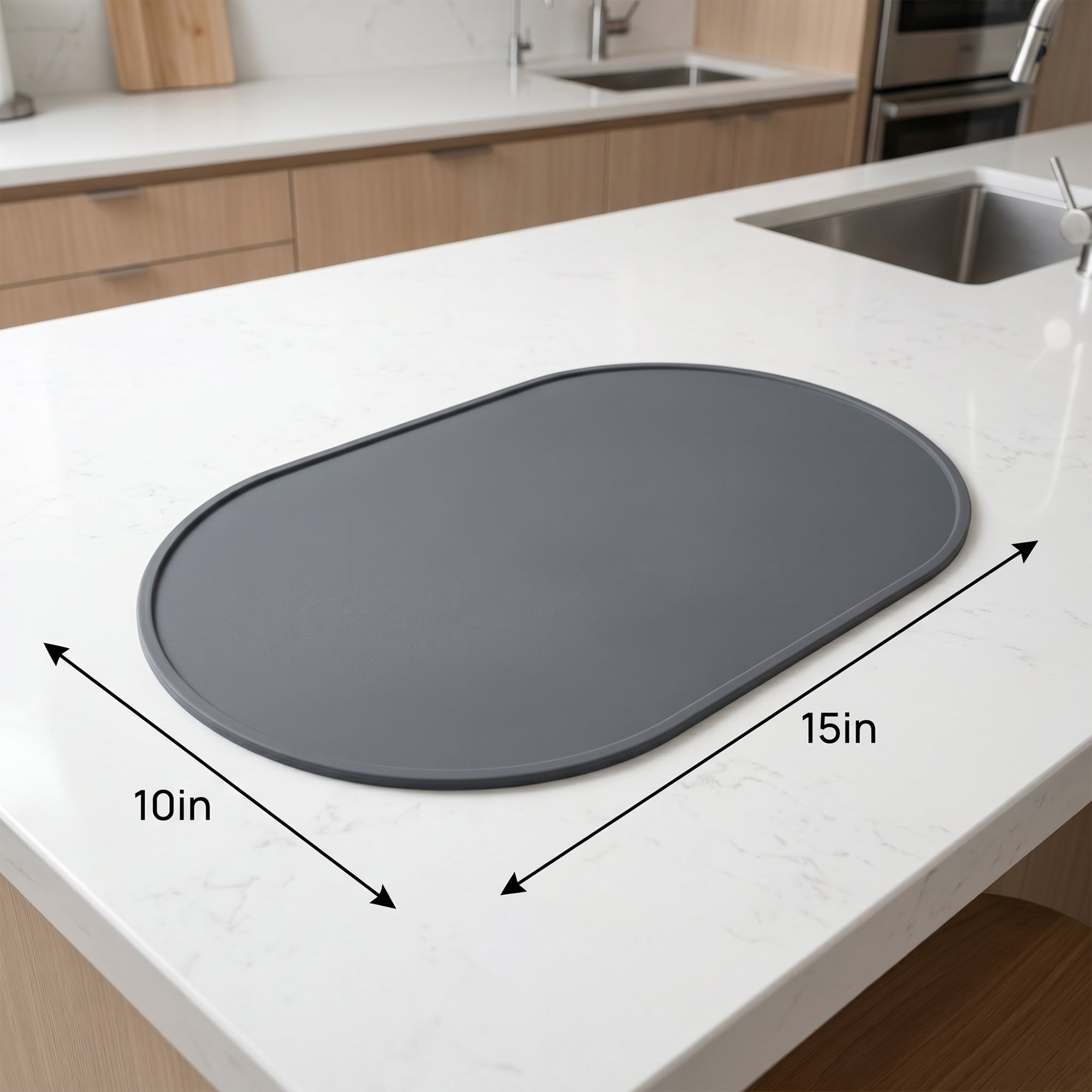 Unique Bargains 6 Pack Silicone Placemats for Kitchen Dining Table Decor Dark Gray
