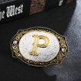 thumbnail image 2 of Western Belt Buckle Initial Letters ABCDMRJ to Z Cowboy Rodeo Small Gold Belt Buckles for Men Women, 2 of 4