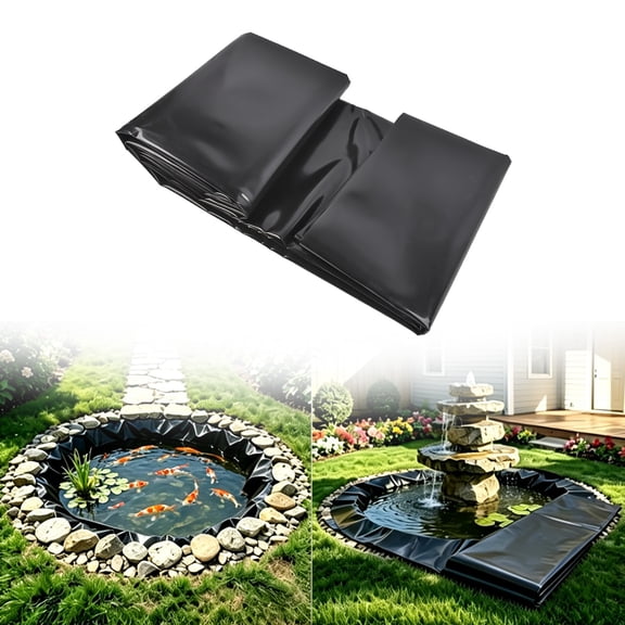 GELUOXI 10 x 13 FT Pond Liner, 20 Mil/0.5MM Pond Liners for Outdoor Ponds, Black Fish Pond LDPE Liner for Koi Ponds, Streams Fountains and Garden Waterfall
