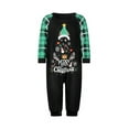 thumbnail image 2 of Christmas Family Pajamas Matching Set, Long Sleeve Tree Print T-shirt with Plaid Pants Sleepwear Loungewear, 2 of 10