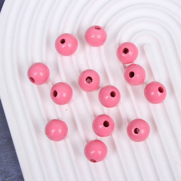 Cuentas para niños, cuentas de madera de colores de 16 mm, cuentas de madera redondas, cuentas sueltas, cuentas de madera, accesorios de cuerda