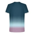 thumbnail image 4 of Shirts for Men under $5 Short Sleeve Round-Neck Gradient Print Casual Sports T-shirt Navy L, 4 of 5