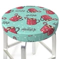 thumbnail image 3 of Lsque Snowflake Hot Cocoa Pattern Round Bar chair cushion covers Velvet Fabric Premium Comfort Protects from Scratches and Stains for 14-17 Inch Chair-12 inch, 3 of 7